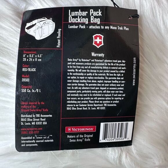 Victorinox Swiss Army Lumbar Pack Docking Bag Red/Black - Picture 7 of 7